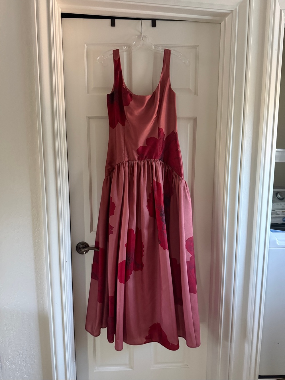 Free People - Hutch Pink Midi Dress with Red Floral Print